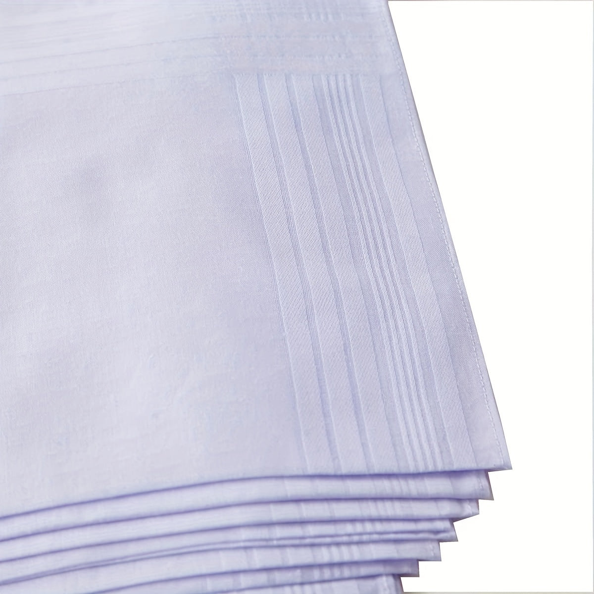 12pcs Solid Stripe Hankies Large Square Classic Handkerchief Bulk Set