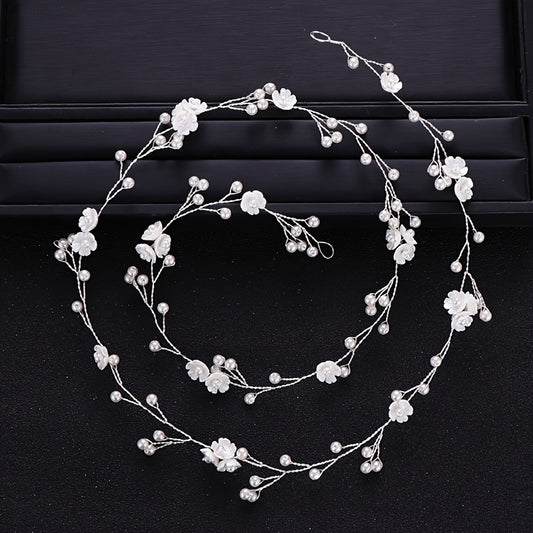 Faux Pearl & Flower Bridal Hair Vine