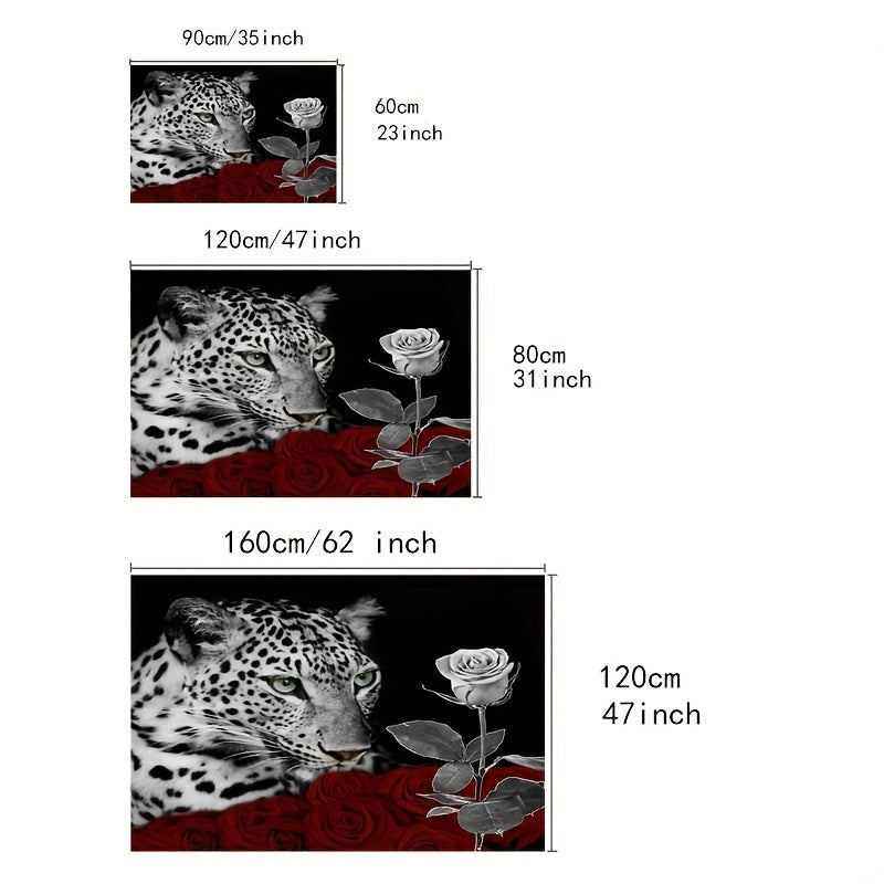 Leopard Area Rug Modern Crystal Velvet Rug Non-slip Soft Mat