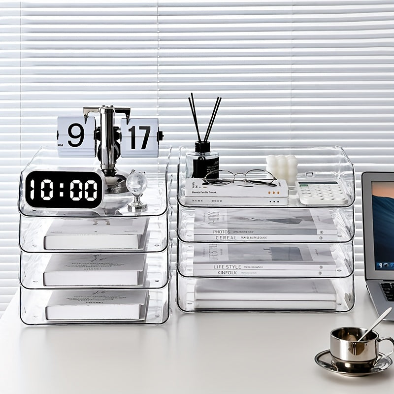 Desktop Transparent Storage Box for Office Desk