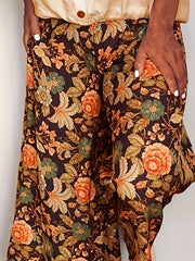  Floral Print Wide Leg Pants