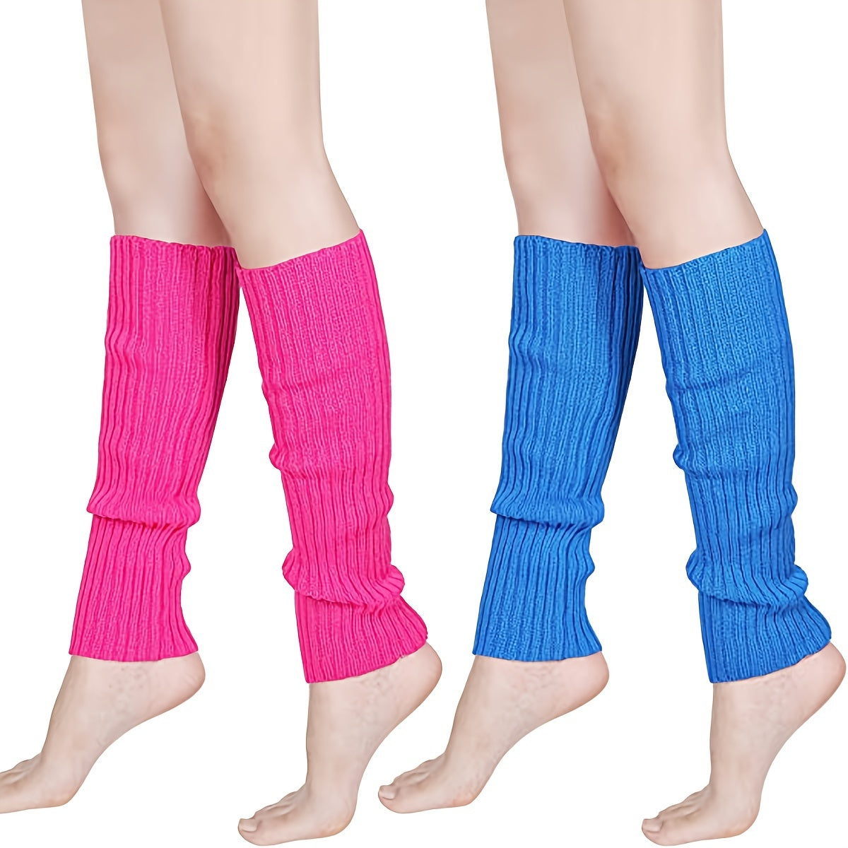 80s Neon Leg Warmers Knit Ribbed Leg Warmer Party Accessory