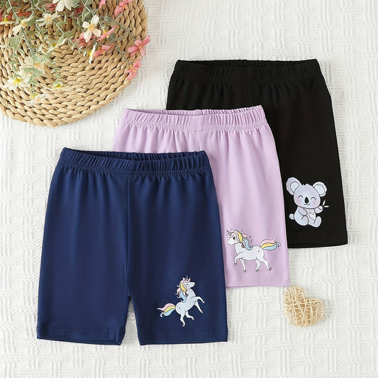 Toddler Girls' Unicorn Graphic Shorts Stretchy Comfy Bike Shorts Dance Outwear