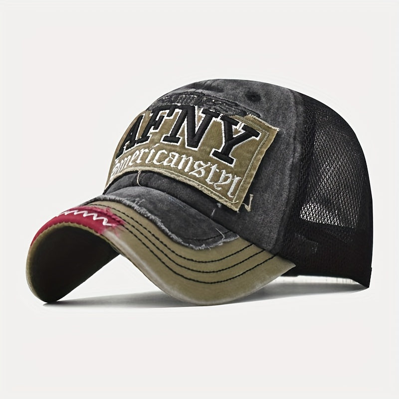 AFNY Letter Mesh Baseball Cap Vintage Sports Hat Summer Visor