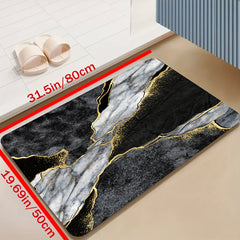 Marble Pattern Kitchen Rug Non Slip Absorbent Stain Resistant