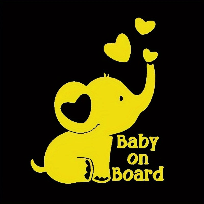 Elephant Baby On Board Car Reflective Sticker Safety Reminder