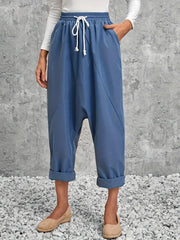  High Rise Harem Trousers with Pockets
