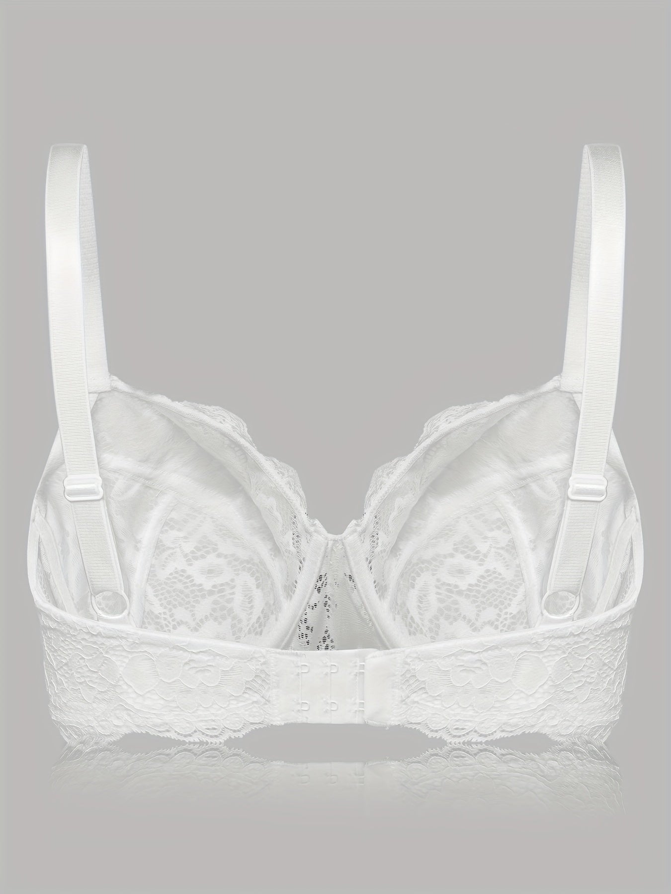 2pcs Floral Lace Push Up Bras Scallop Trim Women's Lingerie