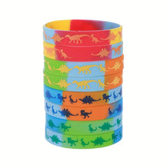 12pcs Jurassic Dinosaur Silicone Bracelets for Party Favors