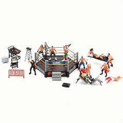 Mini Wrestling Action Figures and Accessories with 12 Wrestlers