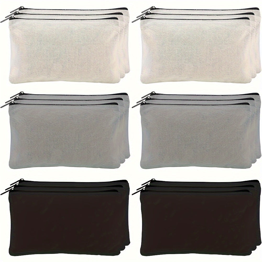 6pcs DIY Blank Canvas Pencil Case for Children