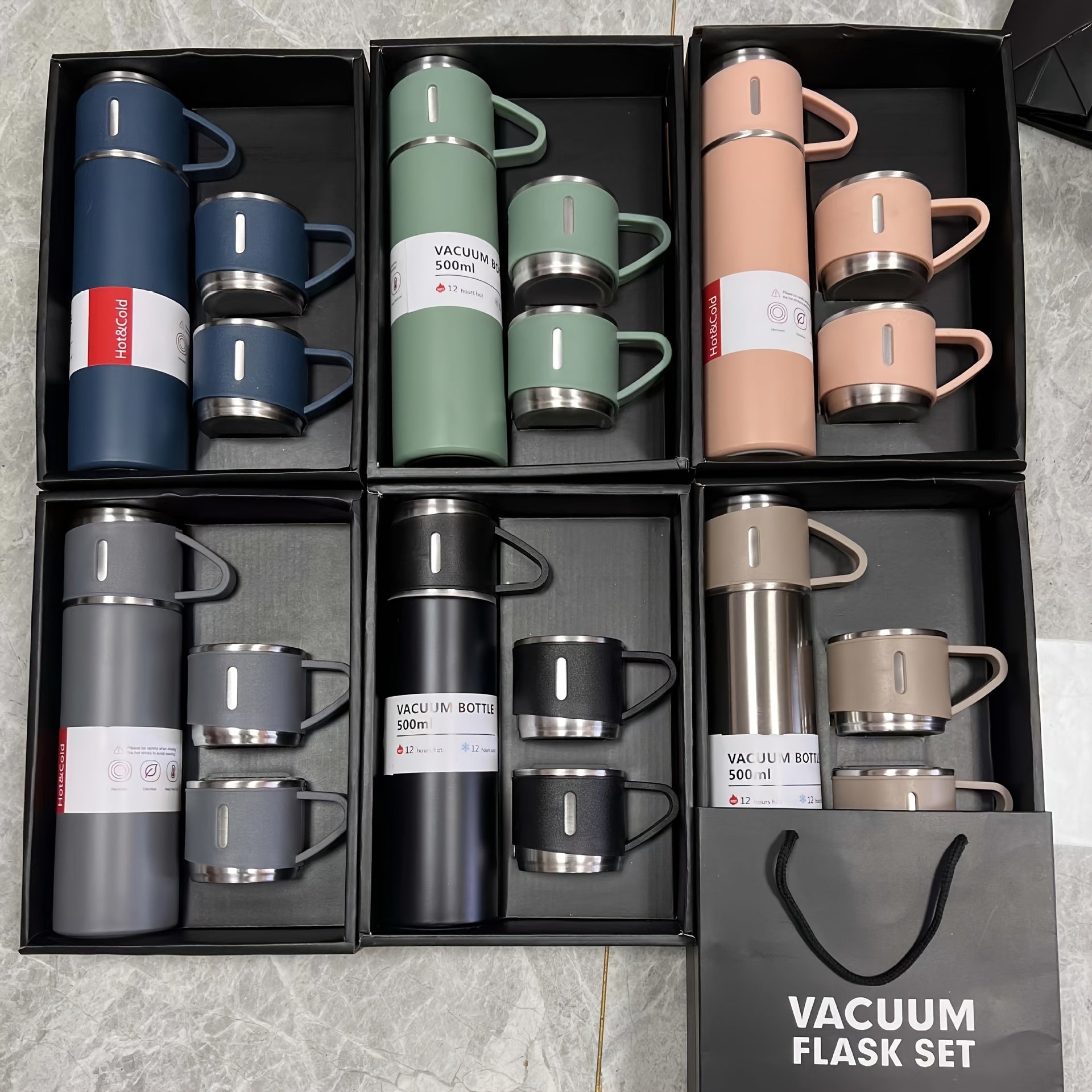 500ml Stainless Steel Insulation Water Cup Double Layered Leakproof Bottle
