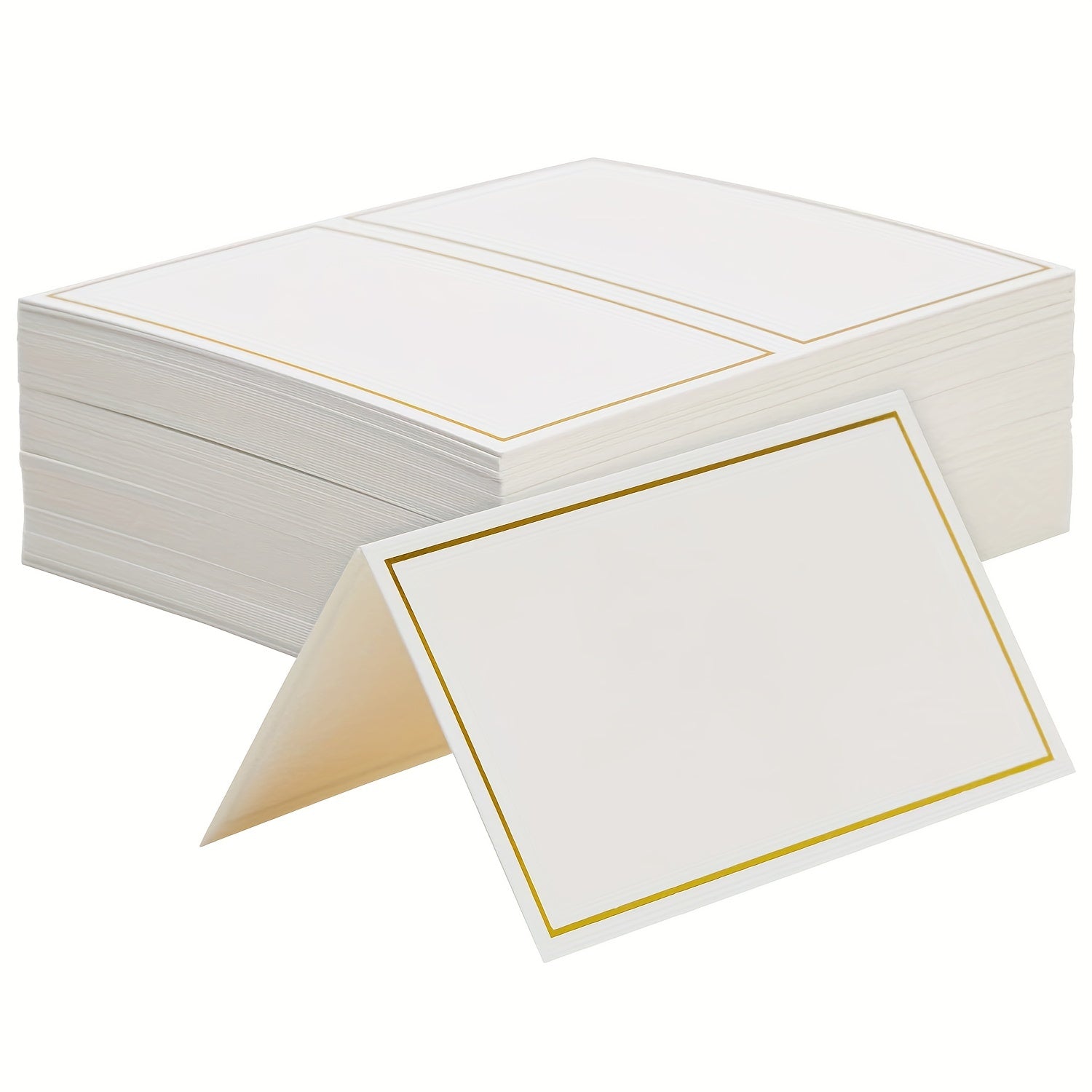 100pcs Gold Foil Border Place Cards for Table Setting Wedding Reception