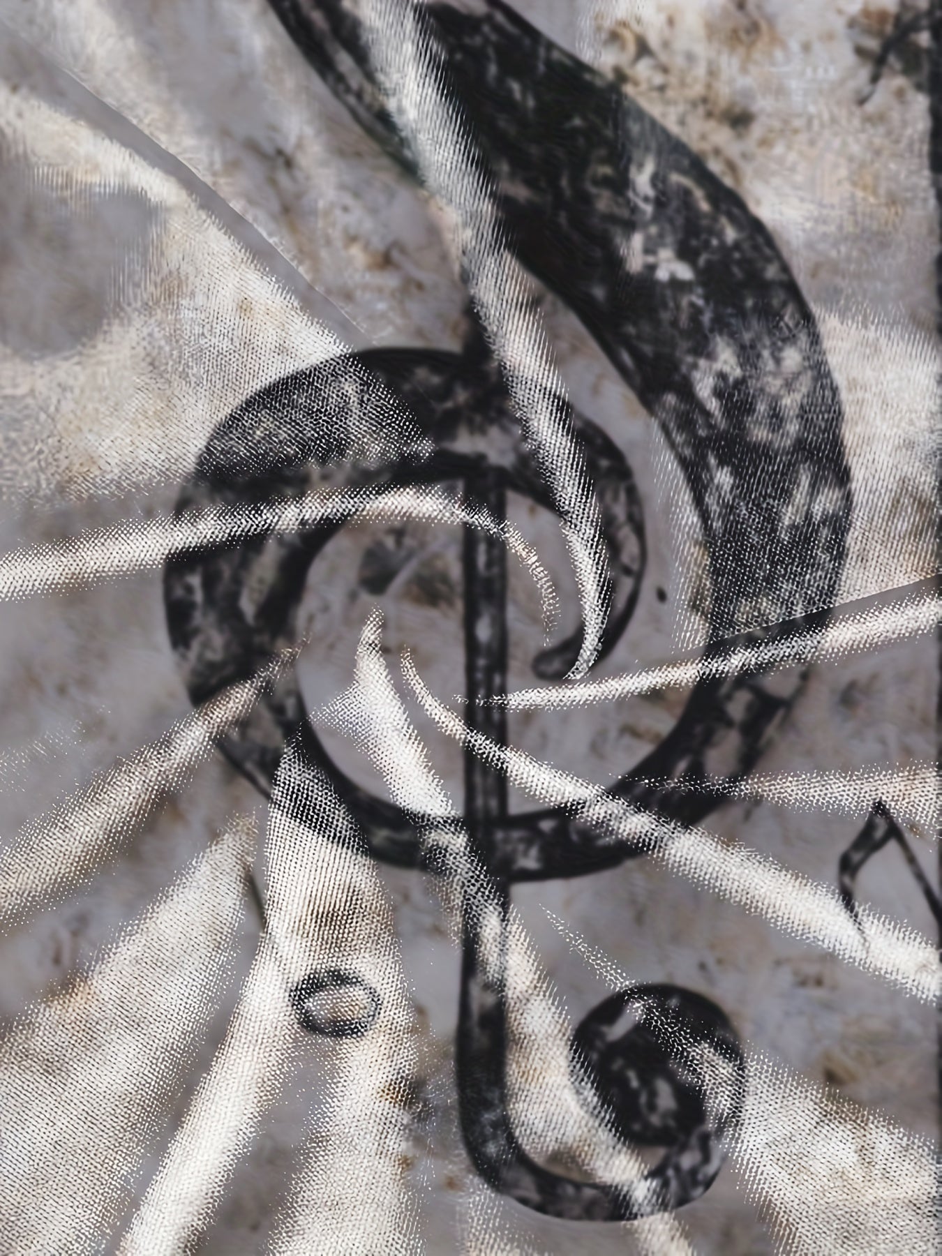 Men's Music Note Print T Shirt - Stylish Summer Essential