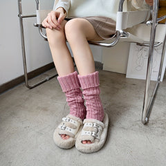 Solid Knitted Leg Warmers Warm All match Socks Women's Stockings & Hosiery