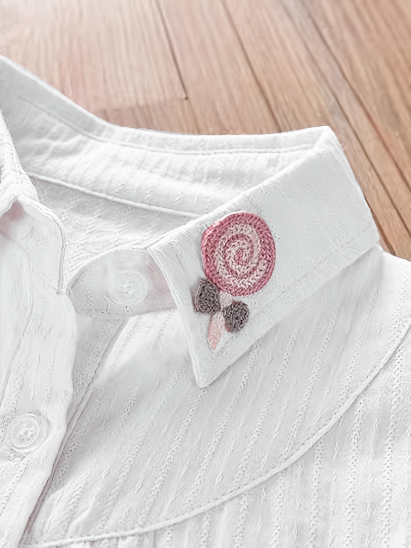 Girls Embroidered Collar Shirt Spring Autumn