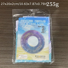 Mermaid Gradient Human Swimming Ring with Sequins
