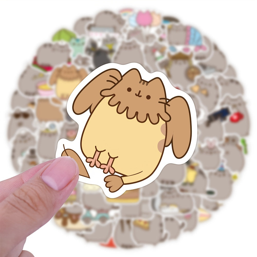 100pcs Cat Stickers Laptop Skateboard Water Bottles Guitar & More