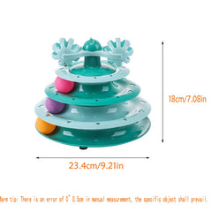 Interactive Cat Toy Roller with 4 Levels and Balls