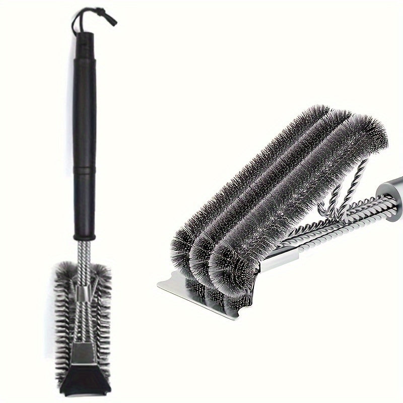 Grill Brush And Scraper BBQ Cleaner Triple Scrubber Extra Strong Wire Bristles