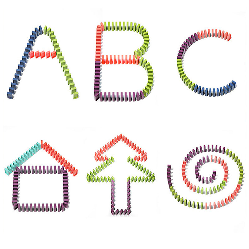 Automatic Domino Train Toy Sensory Training DIY Gift Random Colors