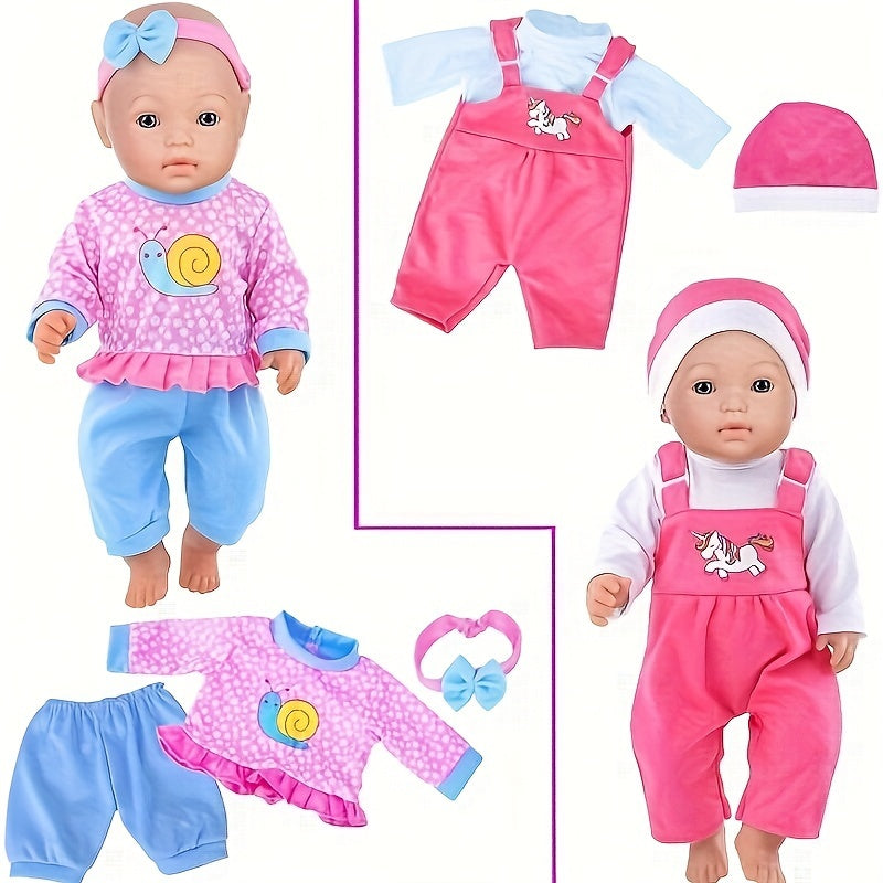 10 Pcs Reborn Doll Clothes & Accessories Long Sleeve Set for 25-33 cm Baby