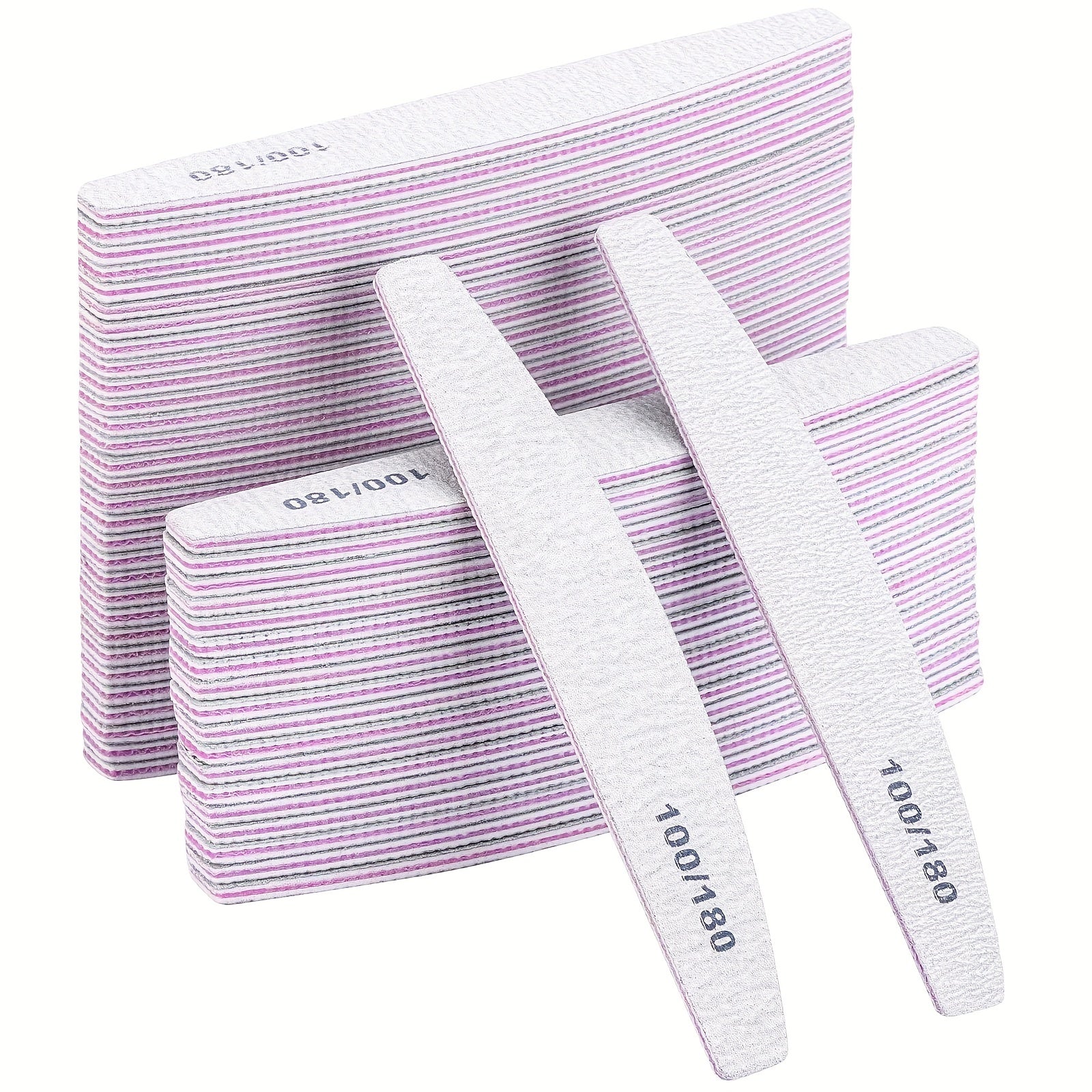 Manicure Tool File Buffers for Acrylic Nails 100/180 Grits, Double Sided Files
