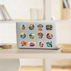 50pcs Hawaiian Series Stickers for Notebook Helmet Water Cup, Adult Decoration