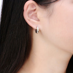 Vintage 18k Plated Stainless Steel Hoop Earrings for Women
