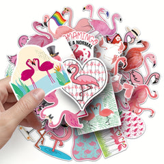 50pcs Flamingo Waterproof Stickers for Bottles Laptop Scrapbook