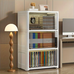 1pc Stackable Storage Cabinet with Lids Plastic Boxes Home Decor