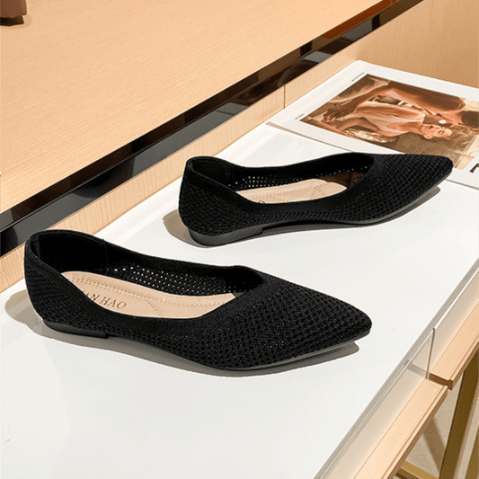 Women's Pointed Toe Flat Shoes Slip on Breathable Solid Anti Slip Casual Shoes