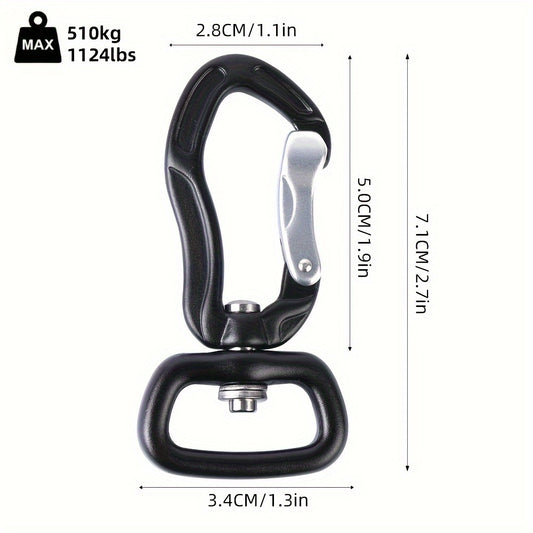 5 KN Auto Locking Carabiner Clip Rotatable Aluminum Alloy Buckle Keychain