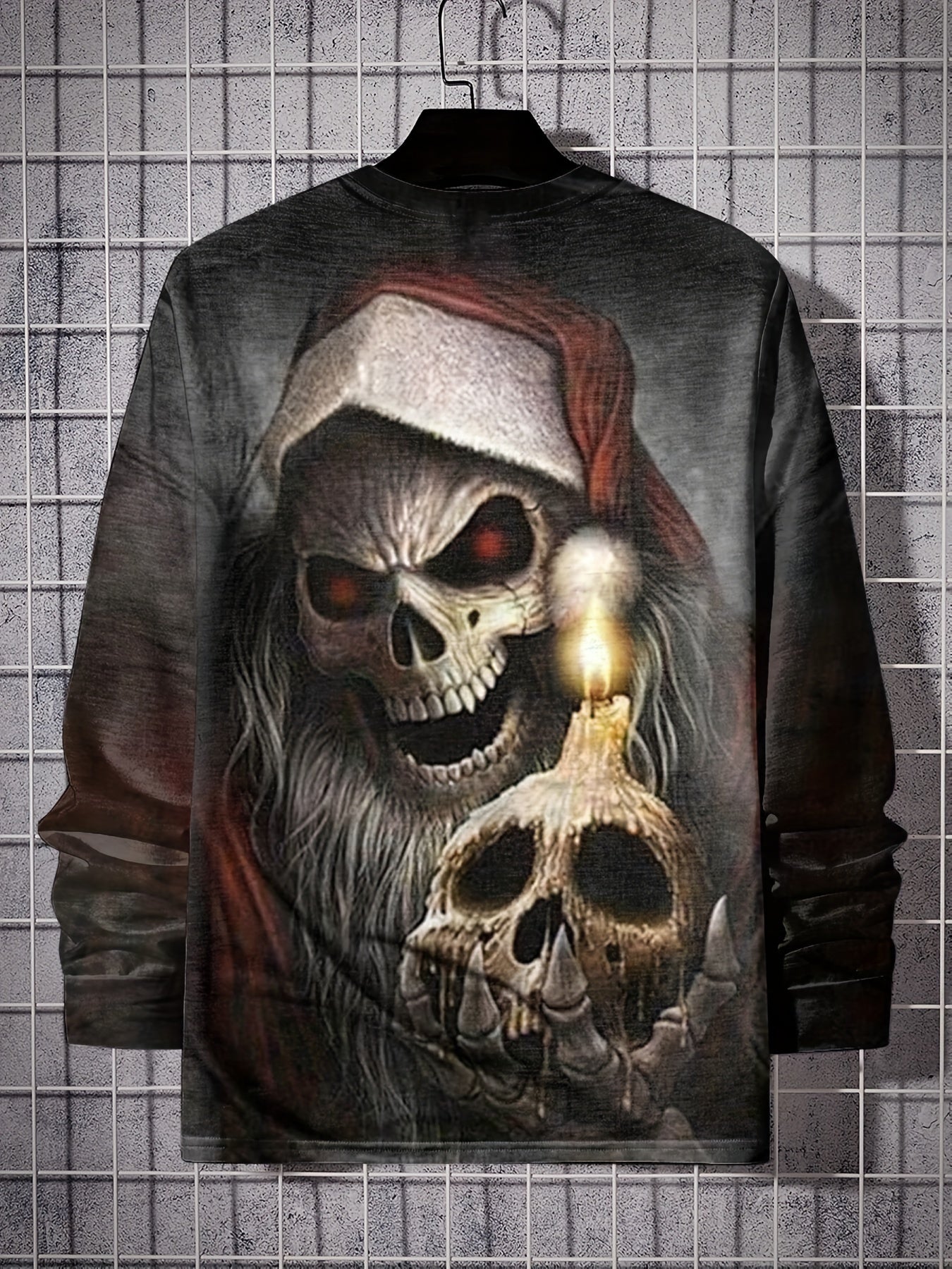 Skulls 3D Print Men's Long Sleeve T-shirt Stylish Tees For Autumn