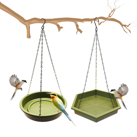 XL Hanging Bird Feeder & Bird Bath 2-in-1 Green