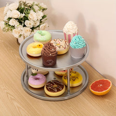 2 Tier Non Slip Seasoning Rack Turntable 360 Degree Rotating Organizer