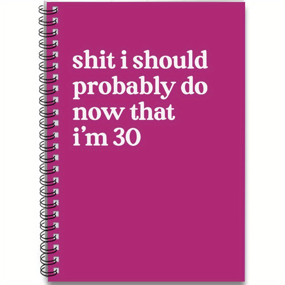 30th Birthday Notebook Scrapbook Turning Thirty Spiral Journal Mixed Paper