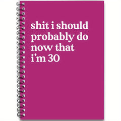 30th Birthday Notebook Scrapbook Turning Thirty Spiral Journal Mixed Paper