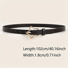 Golden Pentagram Buckle Belt Set PU Leather Waist Belt