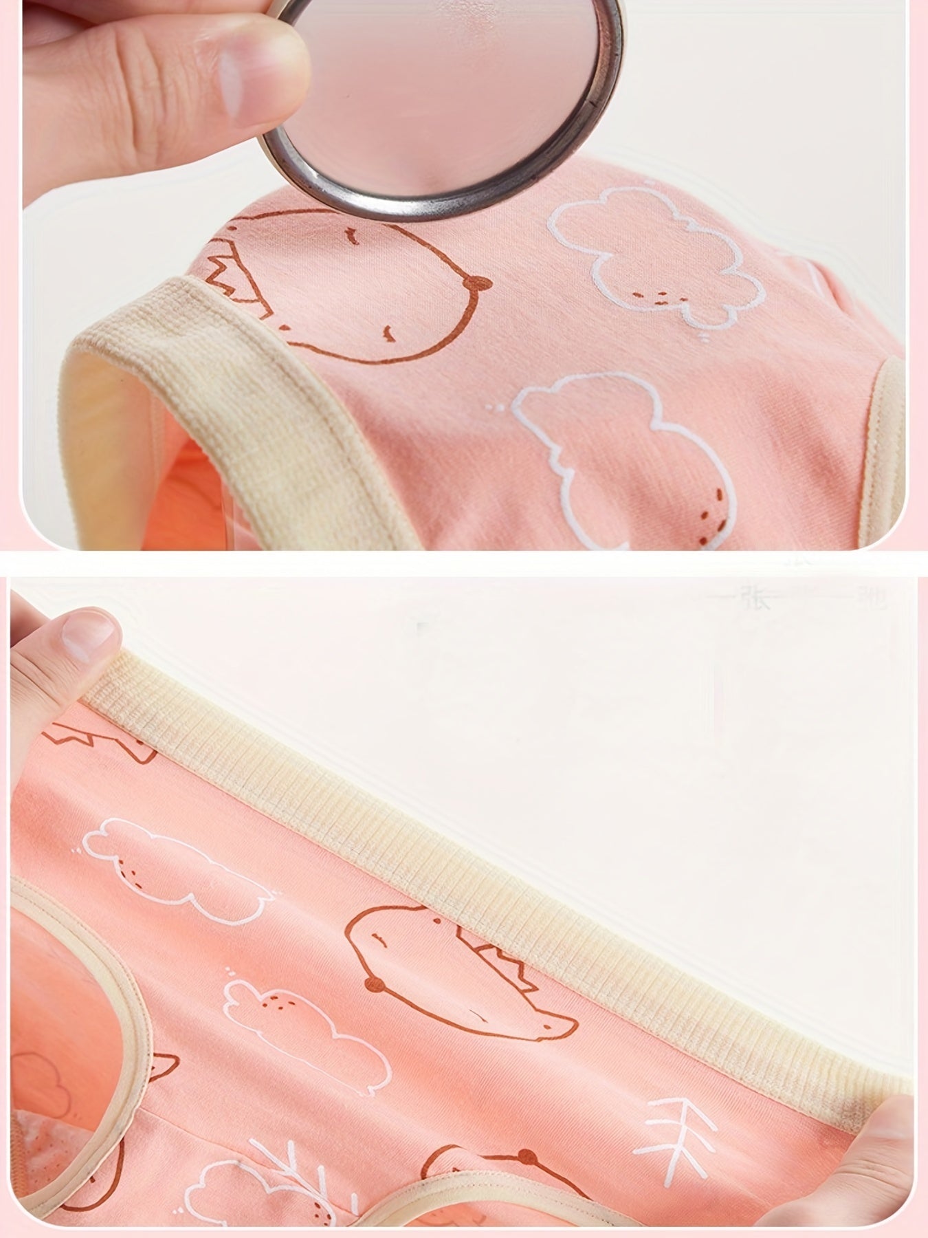 4pcs Girls Triangle Panties Fox Puppy Print Comfortable Underwear