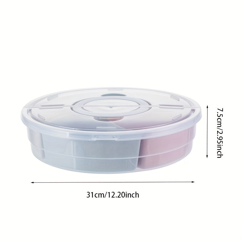 Fruit Snack Vegetable Tray Compartment Plate With Lid