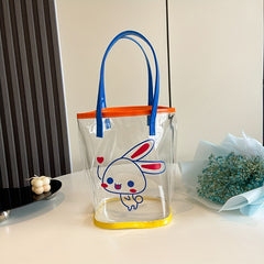 Transparent Cartoon Rabbit Travel Handbag for Girls