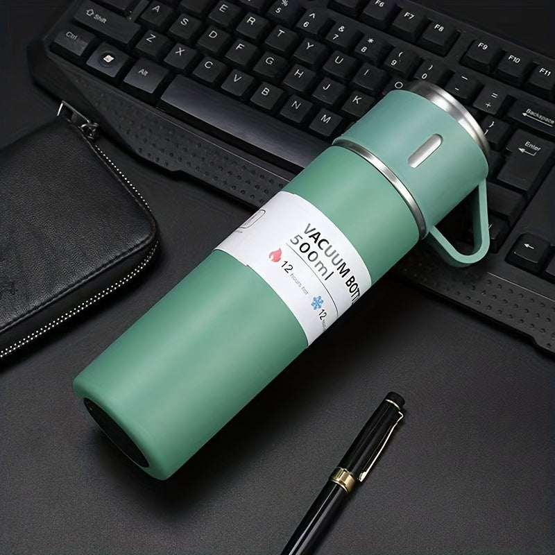 Stainless Steel Vacuum Flask 500ml With 3 Cup Lids