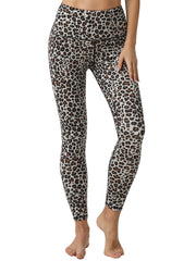 Leopard Print Yoga Pants High Waist Leggings with Pocket