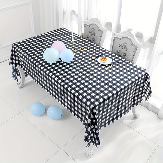 Plaid Printed Table Cloth Waterproof Christmas Birthday