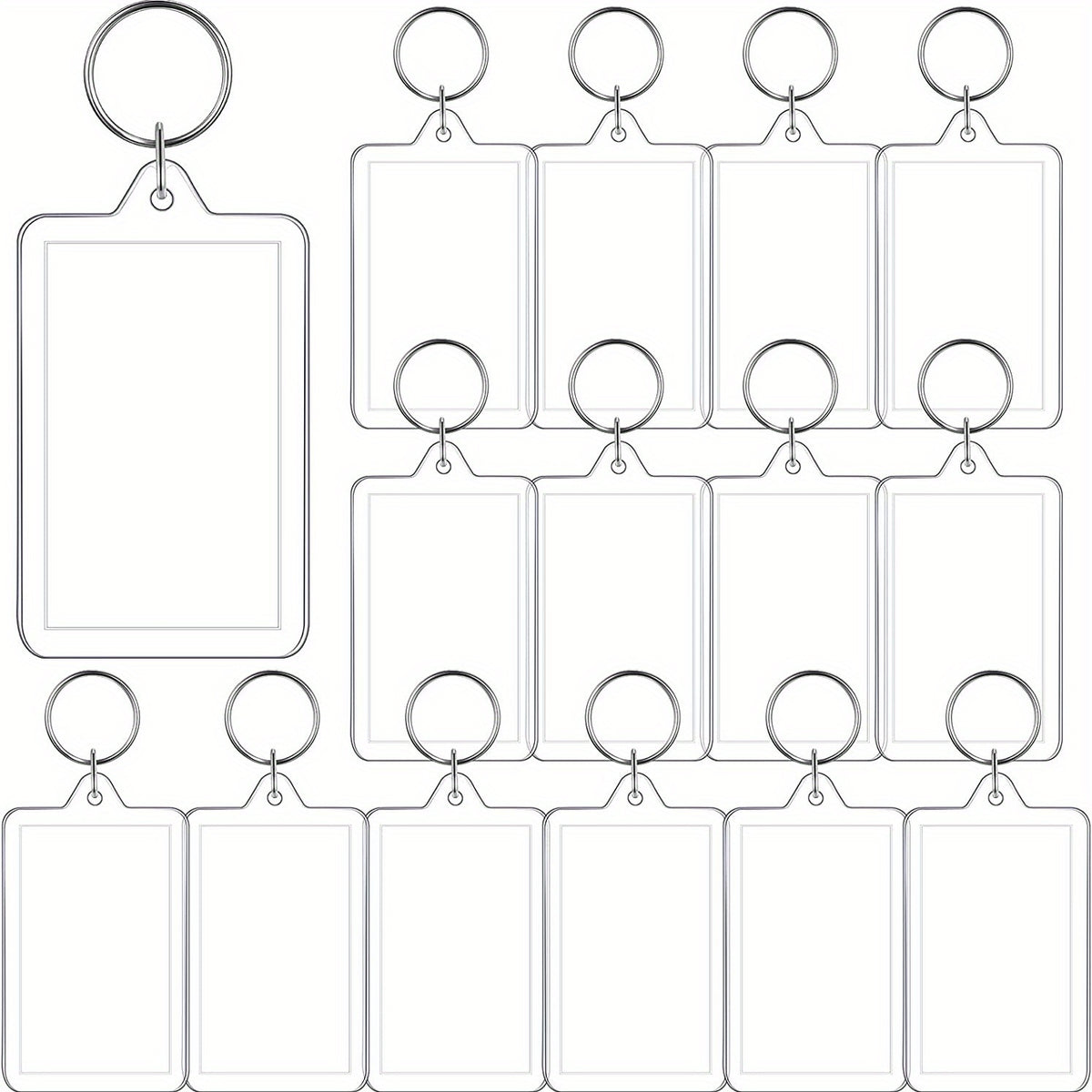 10 PCS Acrylic Photo Frame Keychain Holder DIY Craft