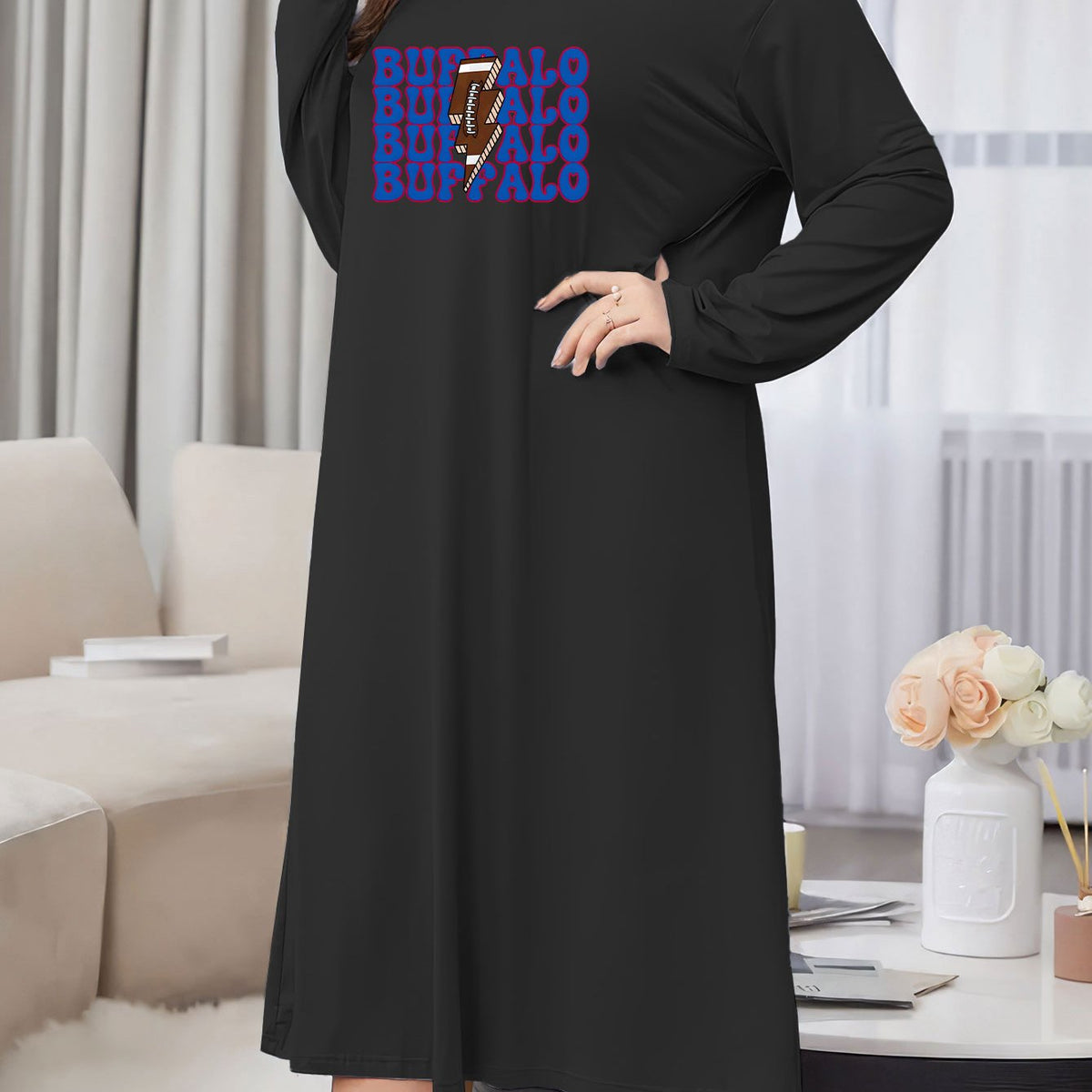  Casual Letter Print Sleep Dress