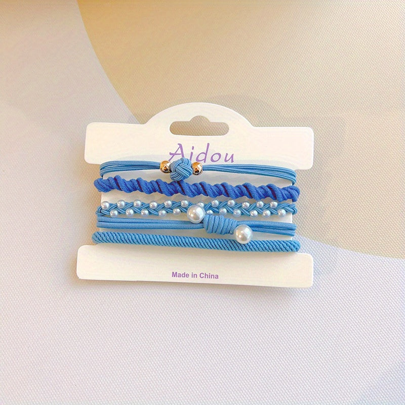 5pcs Faux Pearl Hair Tie Hair Accessories