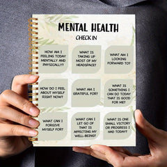 Green Mental Health Check In Journal Notebook 50 Pages 13.97x21.08cm