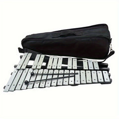 30 Note Glockenspiel Xylophone Foldable Wooden Frame Aluminum Bars Percussion
